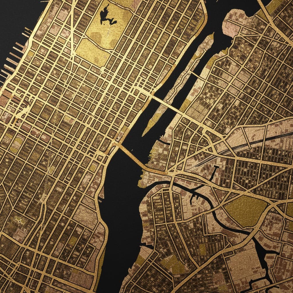 Gold Foil Map