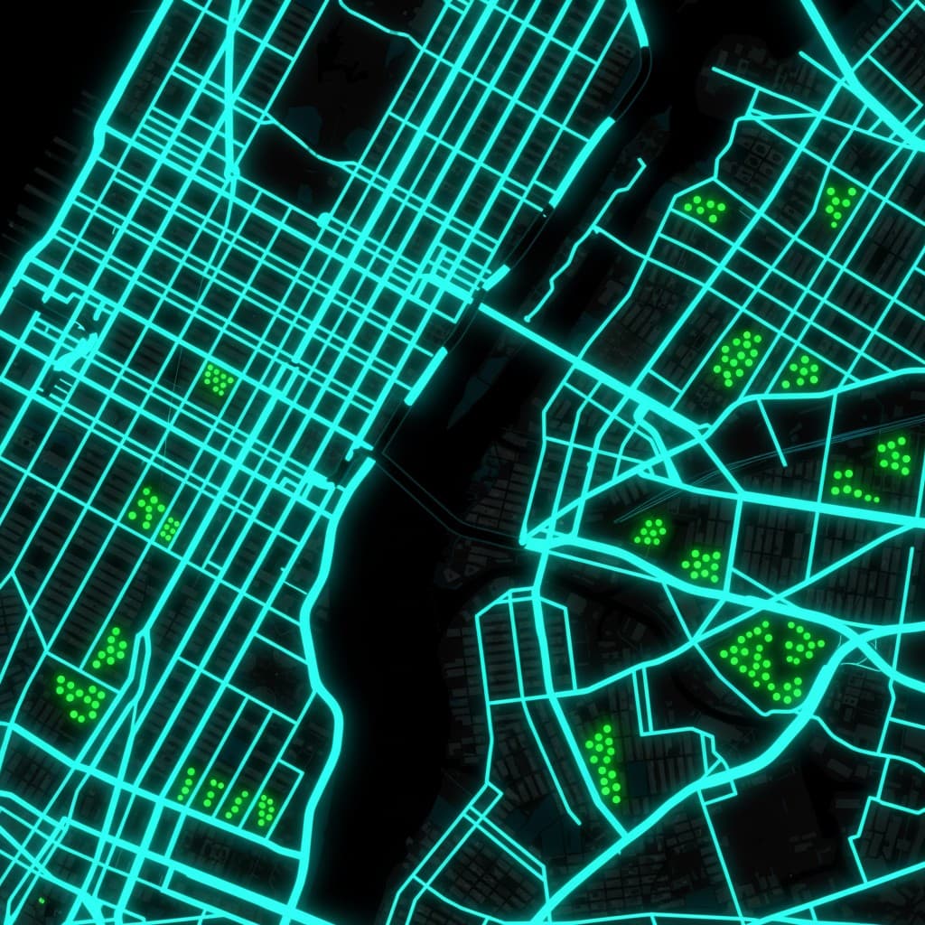 Neon Circuit Map