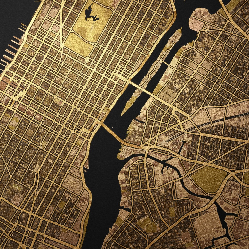 Gold Foil Map